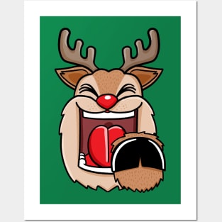 The laughing reindeer pointing at you Posters and Art